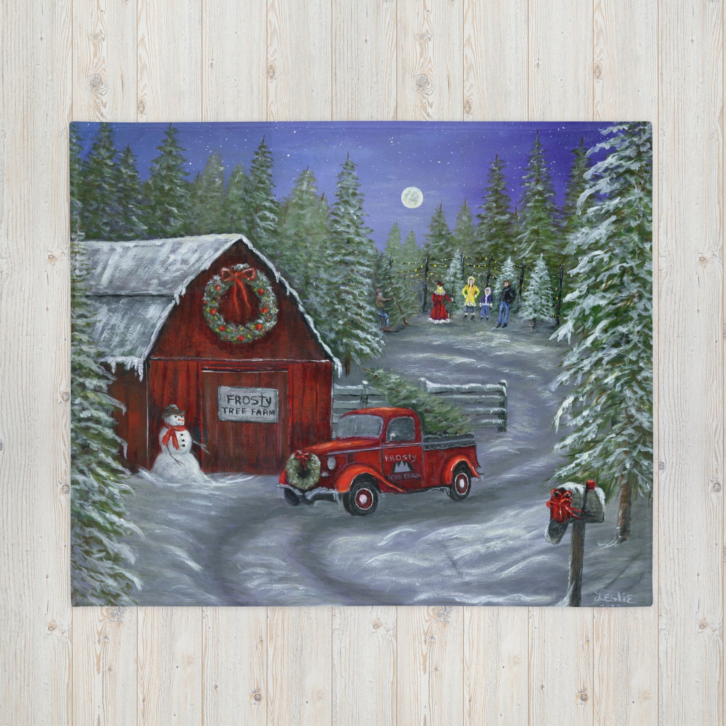 Red Truck WinterThrow Blanket